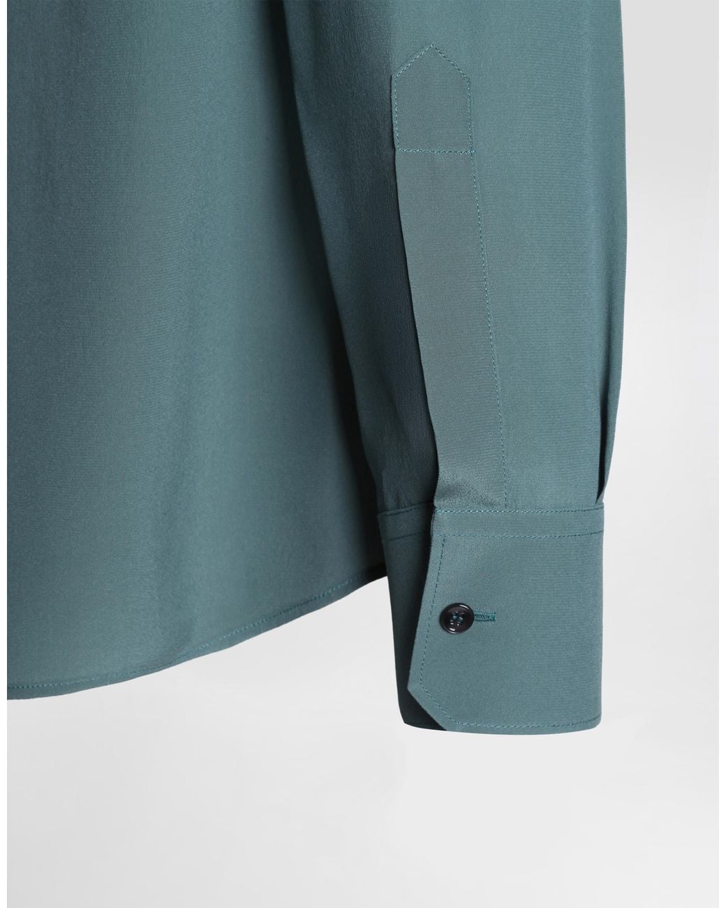 Dolce & Gabbana Blue Silk Crêpe De Chine Shirt for men