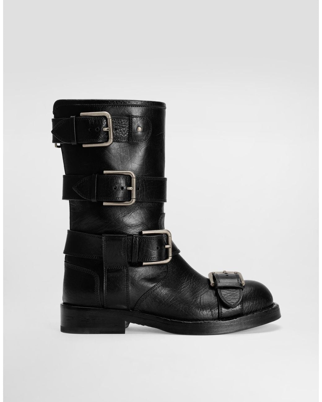Dolce & Gabbana Black Leather Ankle Boots