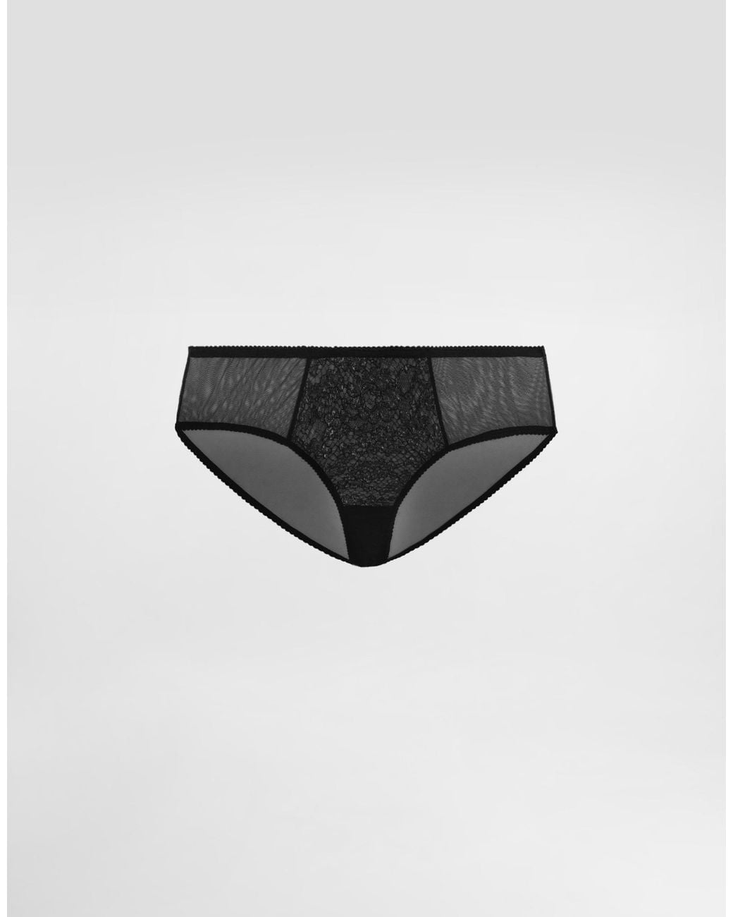 Dolce & Gabbana Gray Tulle And Lace Briefs