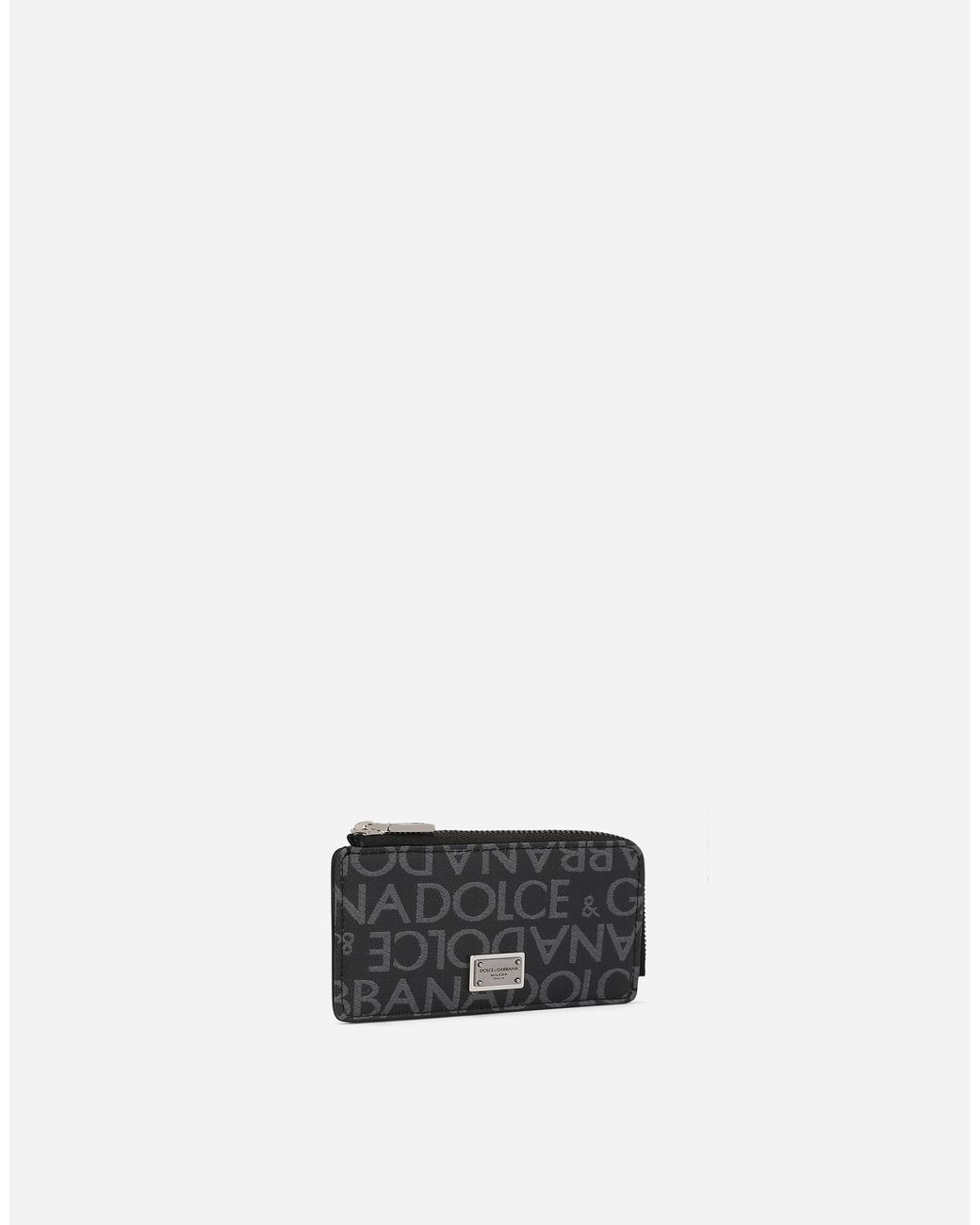 Dolce & Gabbana White Coated Jacquard Card Holder for men