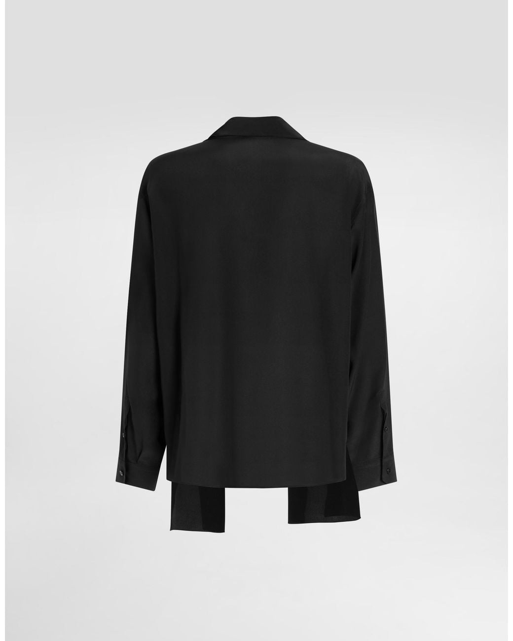 Dolce & Gabbana Black Crêpe De Chine Shirt for men