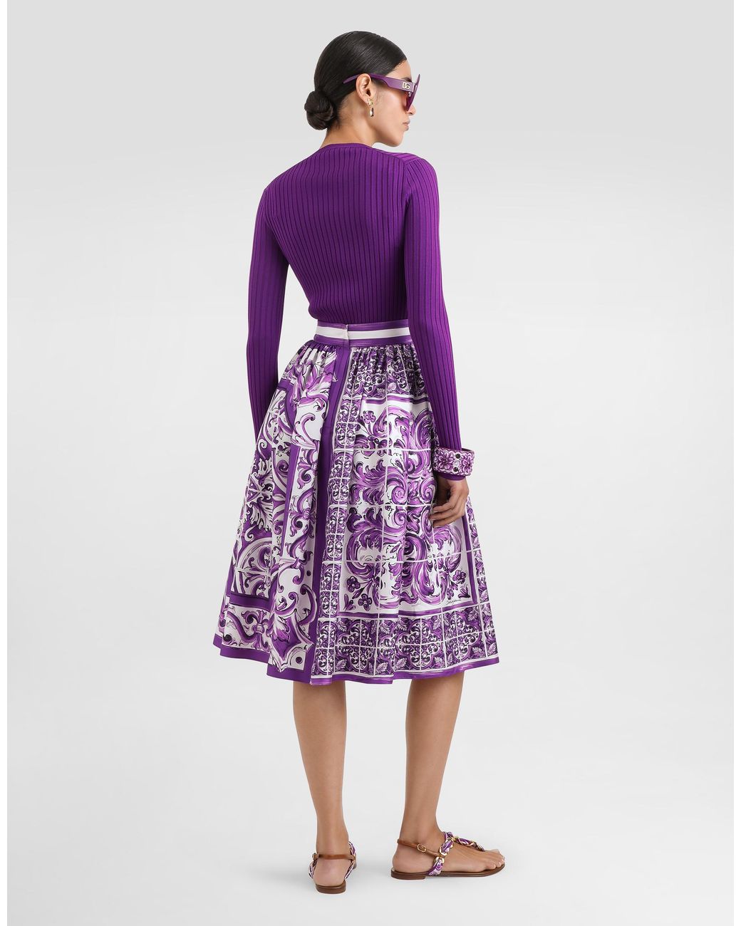Dolce & Gabbana Purple Logo-Plaque Jumper