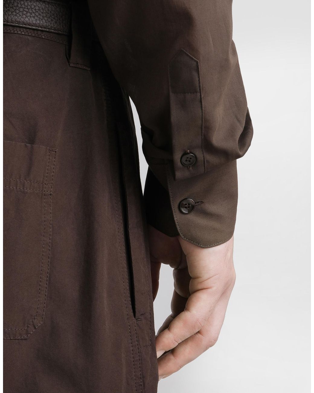 Dolce & Gabbana Brown Mandarin Shirt for men