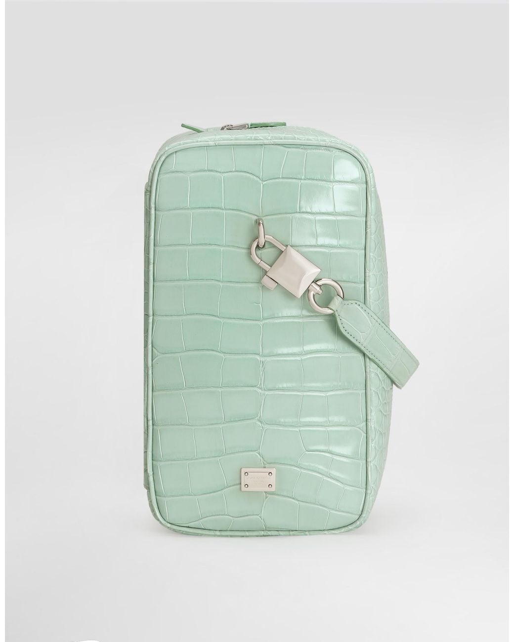 Dolce & Gabbana Green Lock Polished Alligator Handbag for men