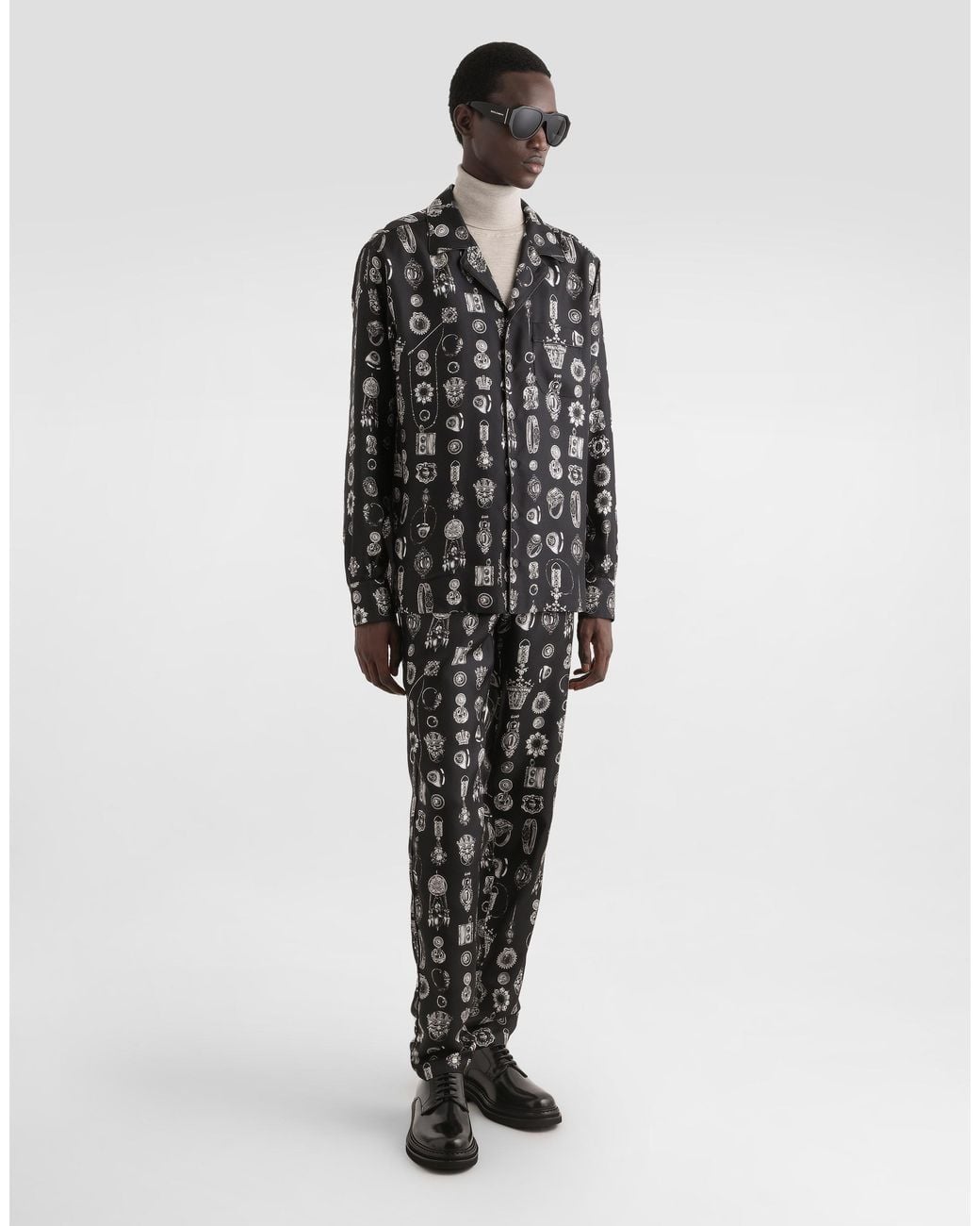 Dolce & Gabbana Multicolor Jewel- Twill Trousers for men