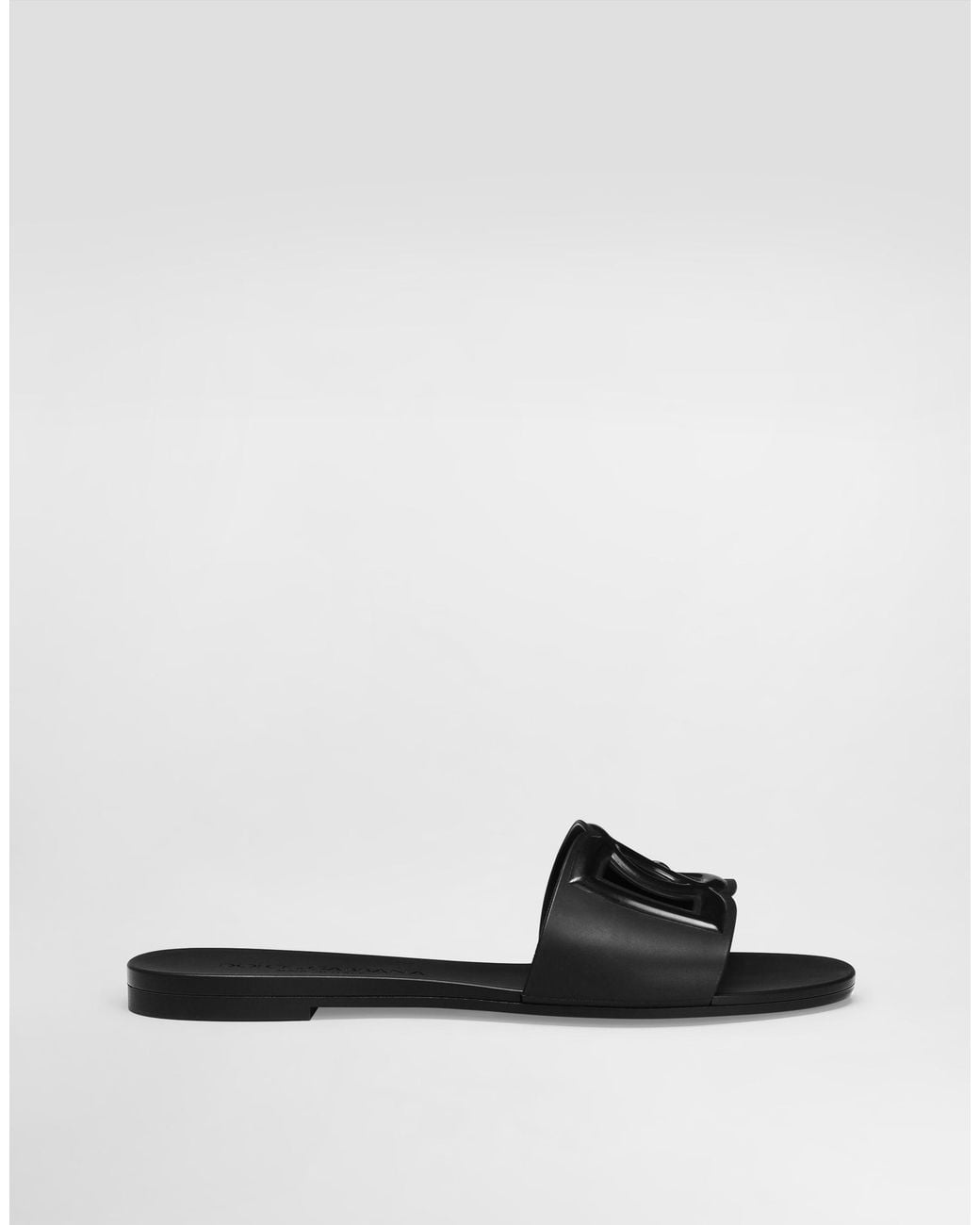 Dolce & Gabbana White Rubber Beachwear Sliders