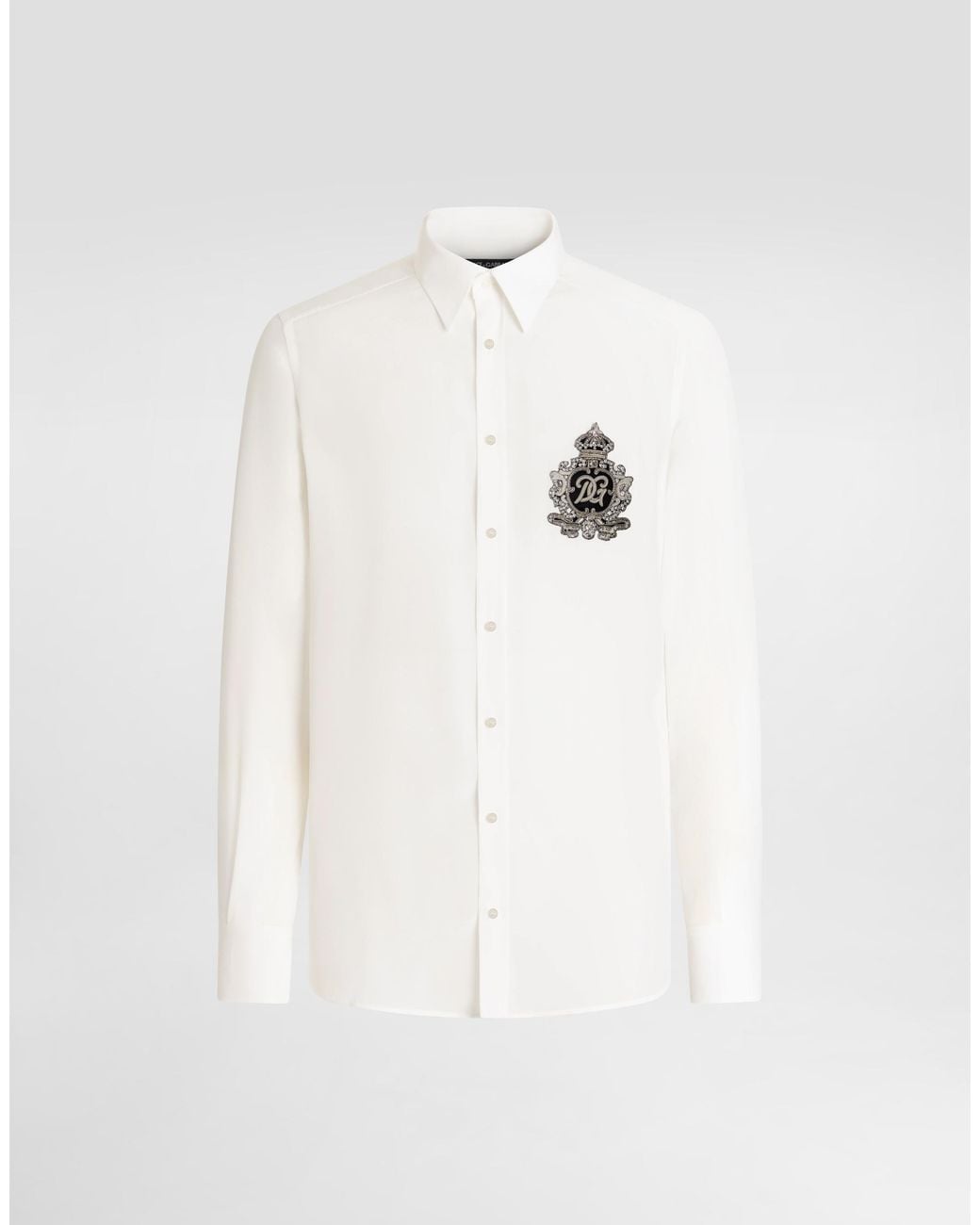 Dolce & Gabbana White Crêpe De Chine Shirt for men