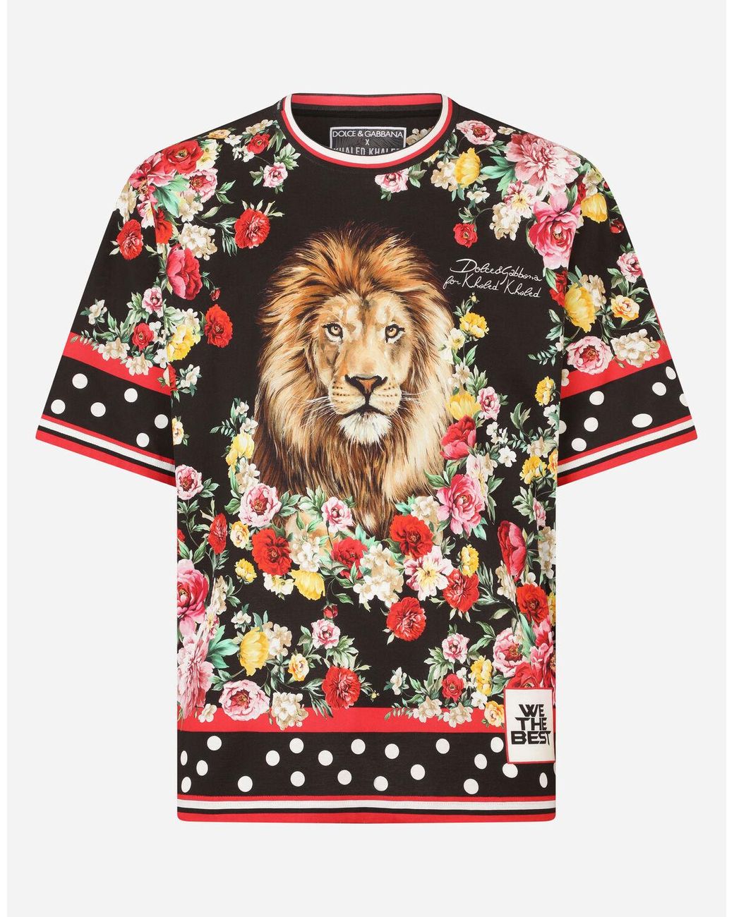 Dolce & Gabbana Cotton T-shirt With Lion Mix Print for Men | Lyst