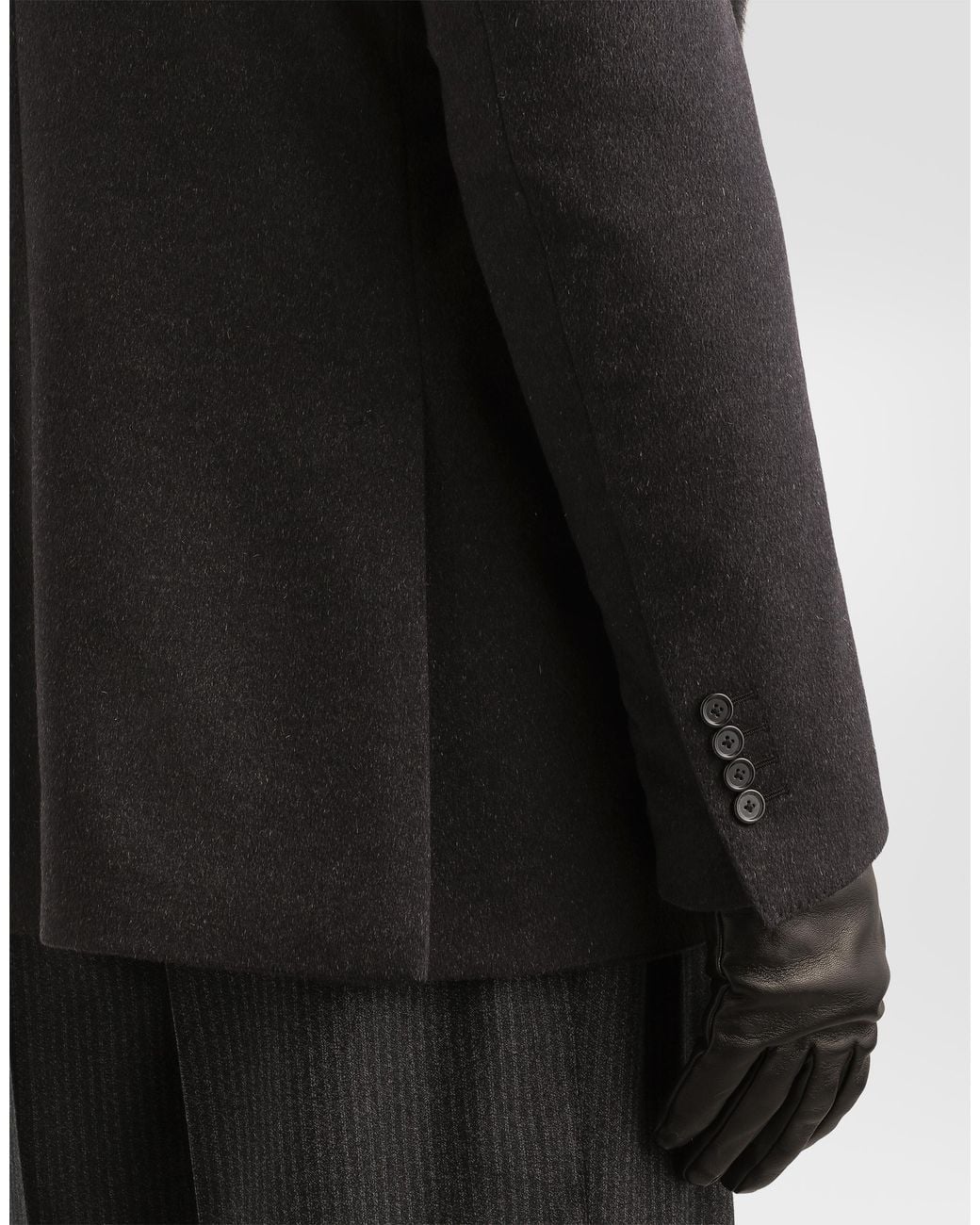 Dolce & Gabbana Black Palermo Double-Breasted Cashmere Jacket for men