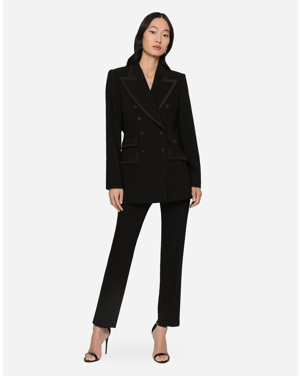 Dolce & Gabbana Black Double-Breasted Twill Turlington Tuxedo Jacket