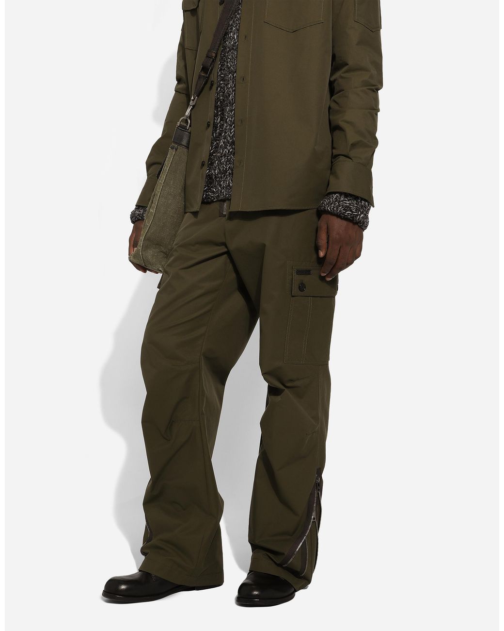 Dolce & Gabbana Green Technical Fabric Cargo Pants for men
