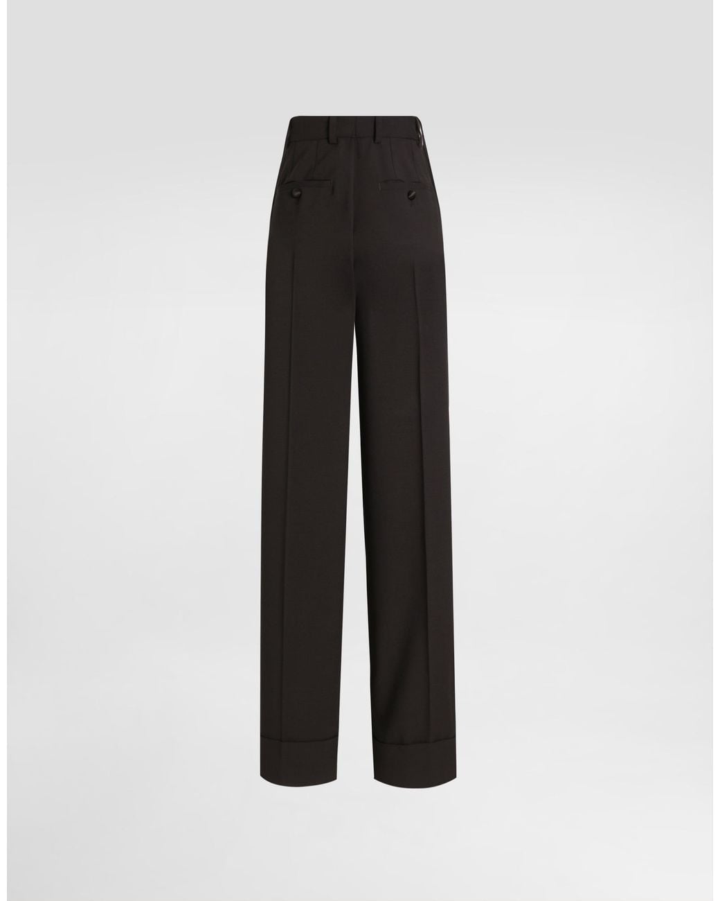 Dolce & Gabbana Black Flared Woolen Pants