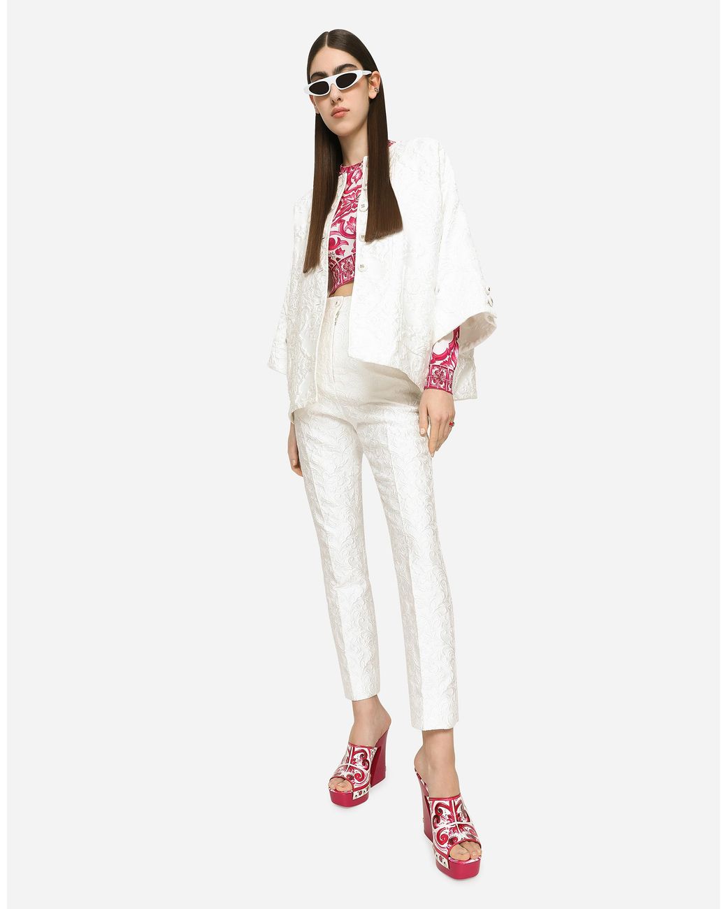 Dolce & Gabbana White Brocade Pants