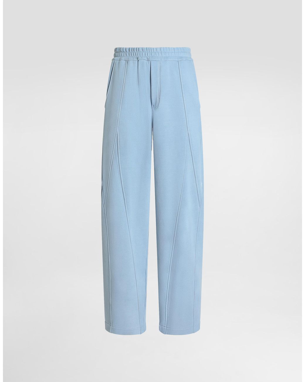 Dolce & Gabbana Blue Treated Jersey Trousers for men