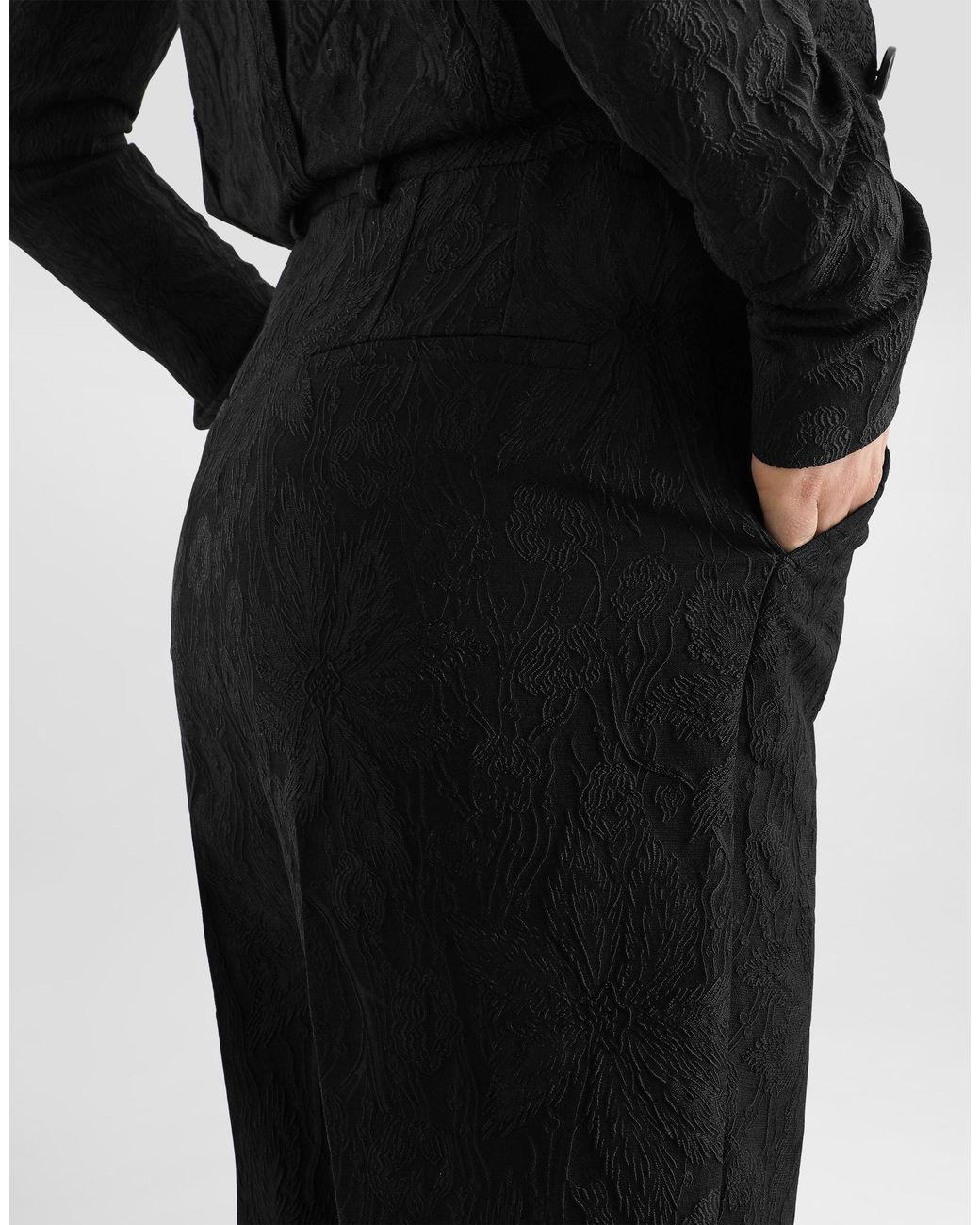 Dolce & Gabbana Black Brocade Trousers