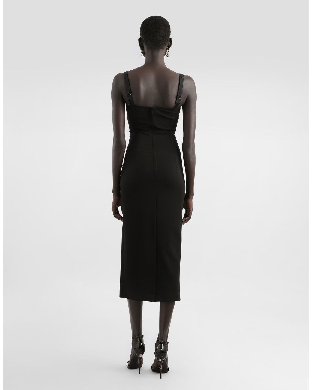 Dolce & Gabbana Black Jersey Milano Rib Sheath Dress