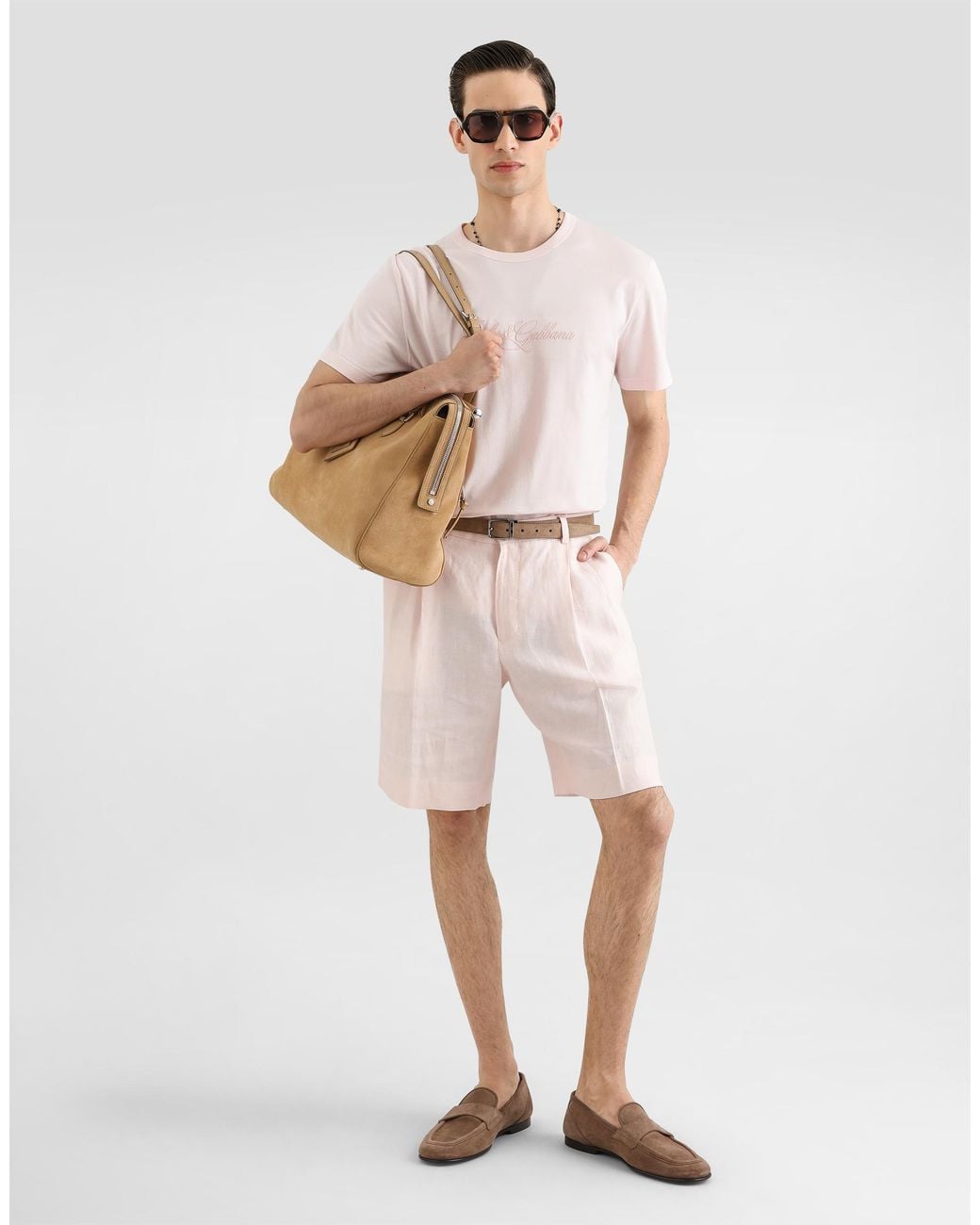 Dolce & Gabbana Pink T-Shirt M/Corta Giro for men