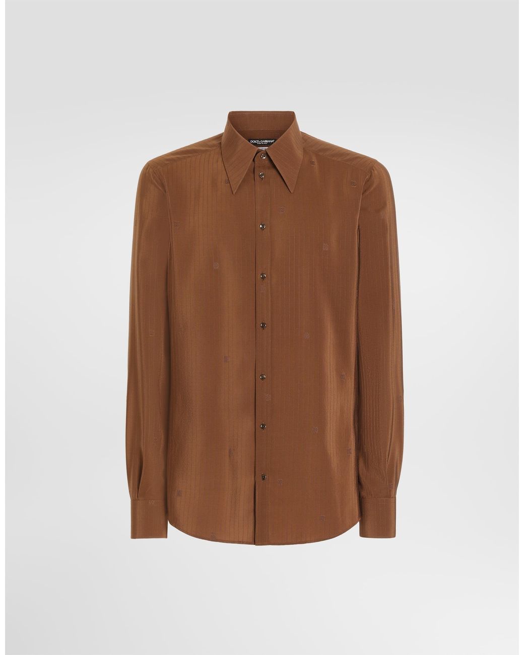 Dolce & Gabbana Brown Silk Shirt for men