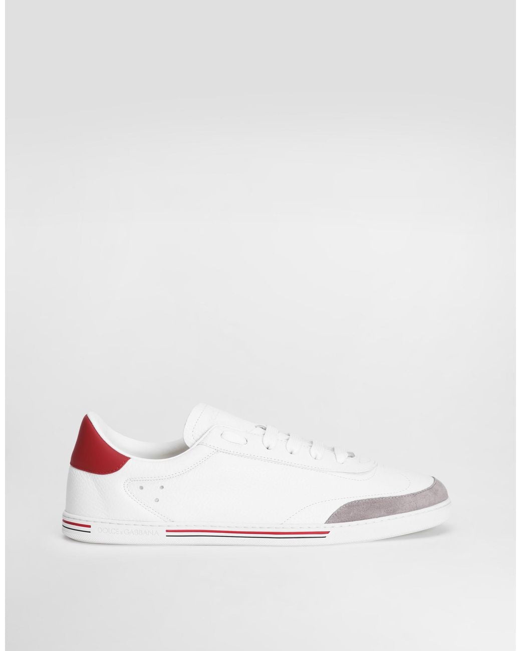 Dolce & Gabbana White Saint Tropez Calfskin Sneakers for men