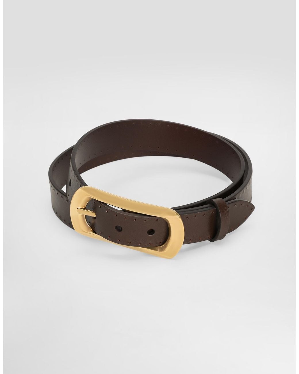 Dolce & Gabbana White Tempesta Calfskin Belt for men