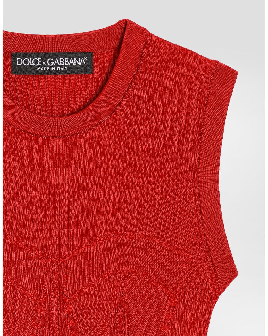 Dolce & Gabbana Red Knit Tank Top