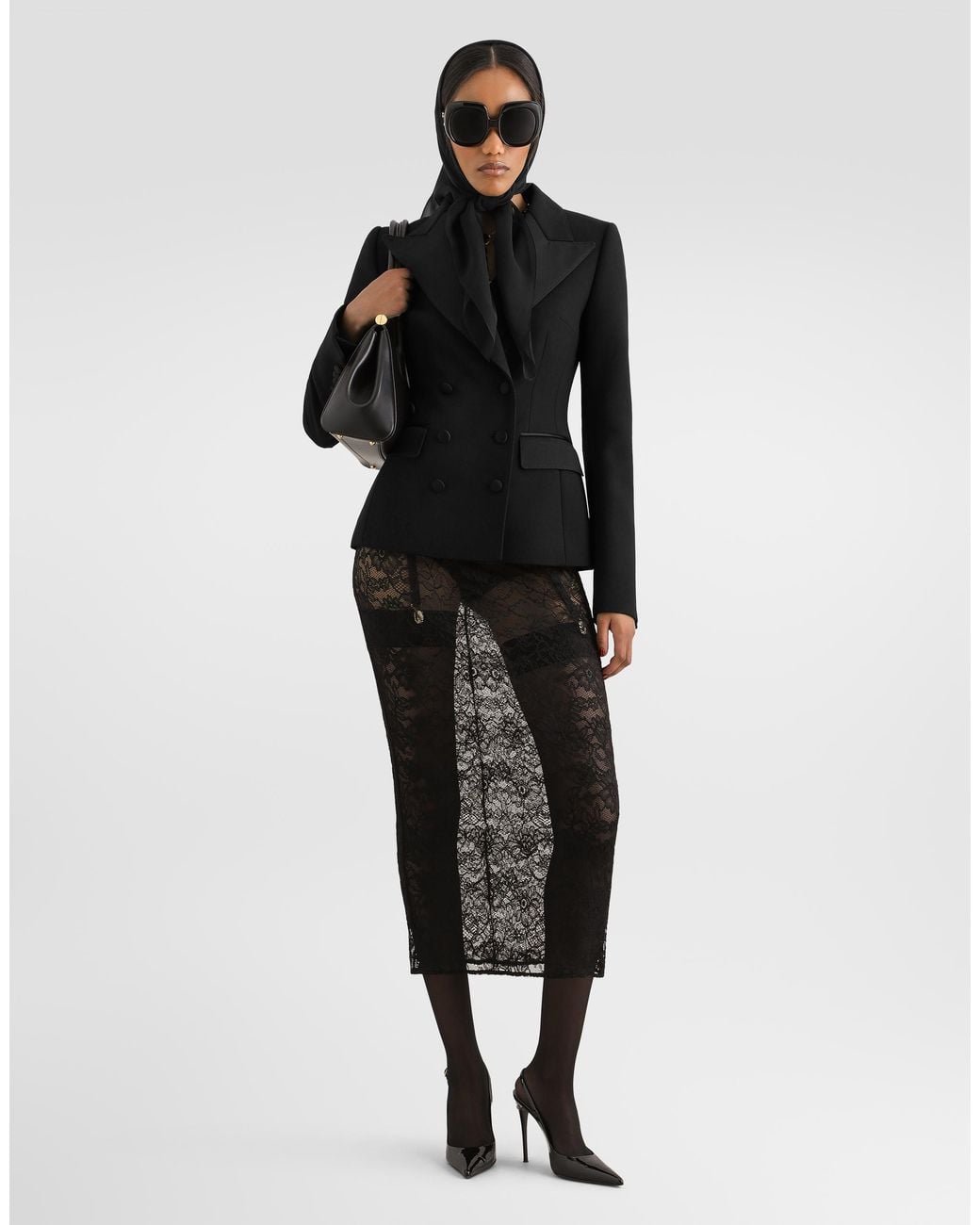 Dolce & Gabbana Black Wool Cady Double-Breasted Jacket