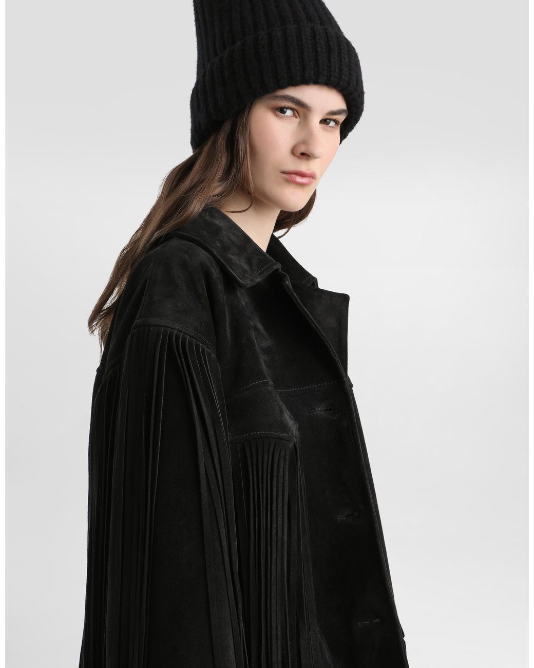 Dolce & Gabbana Black Split Leather Jacket