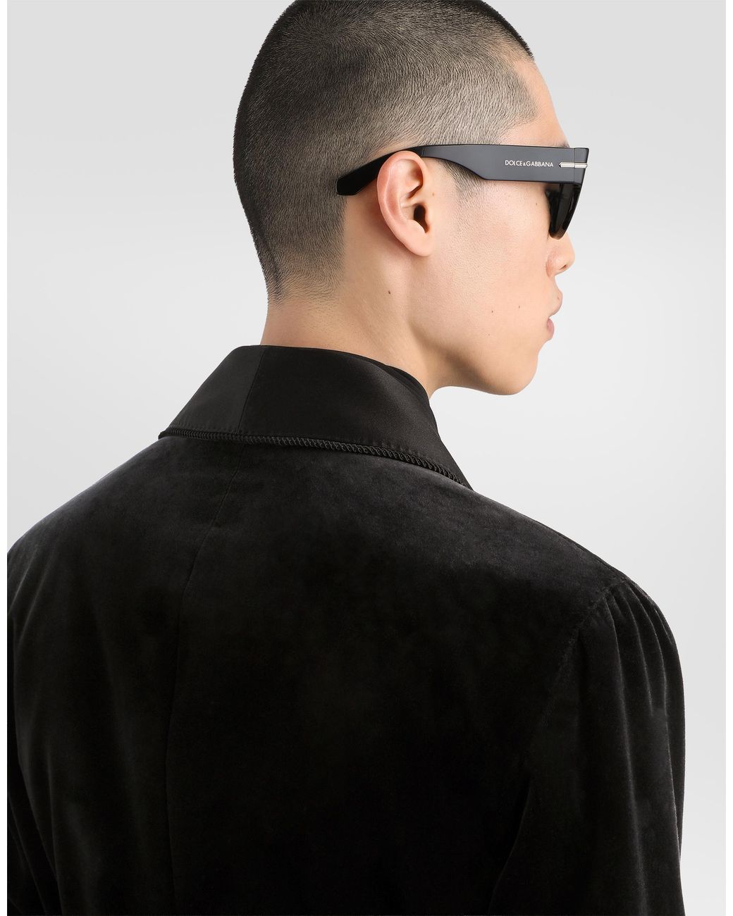 Dolce & Gabbana Black Velvet Sicilia Light Jacket for men