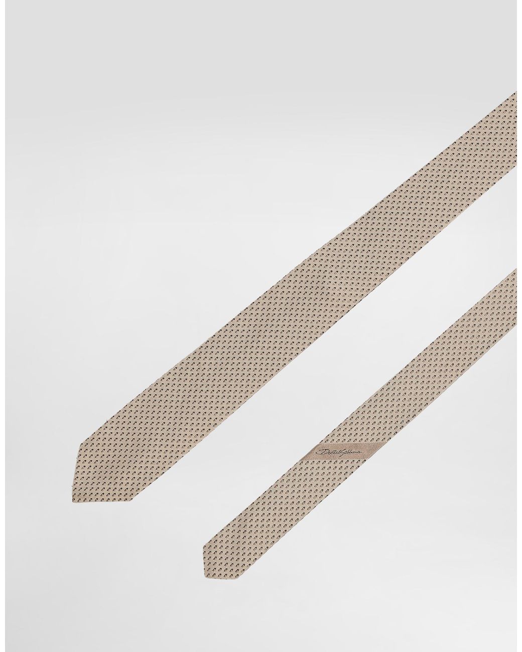 Dolce & Gabbana White Micro-Design Jacquard Martini Tie for men