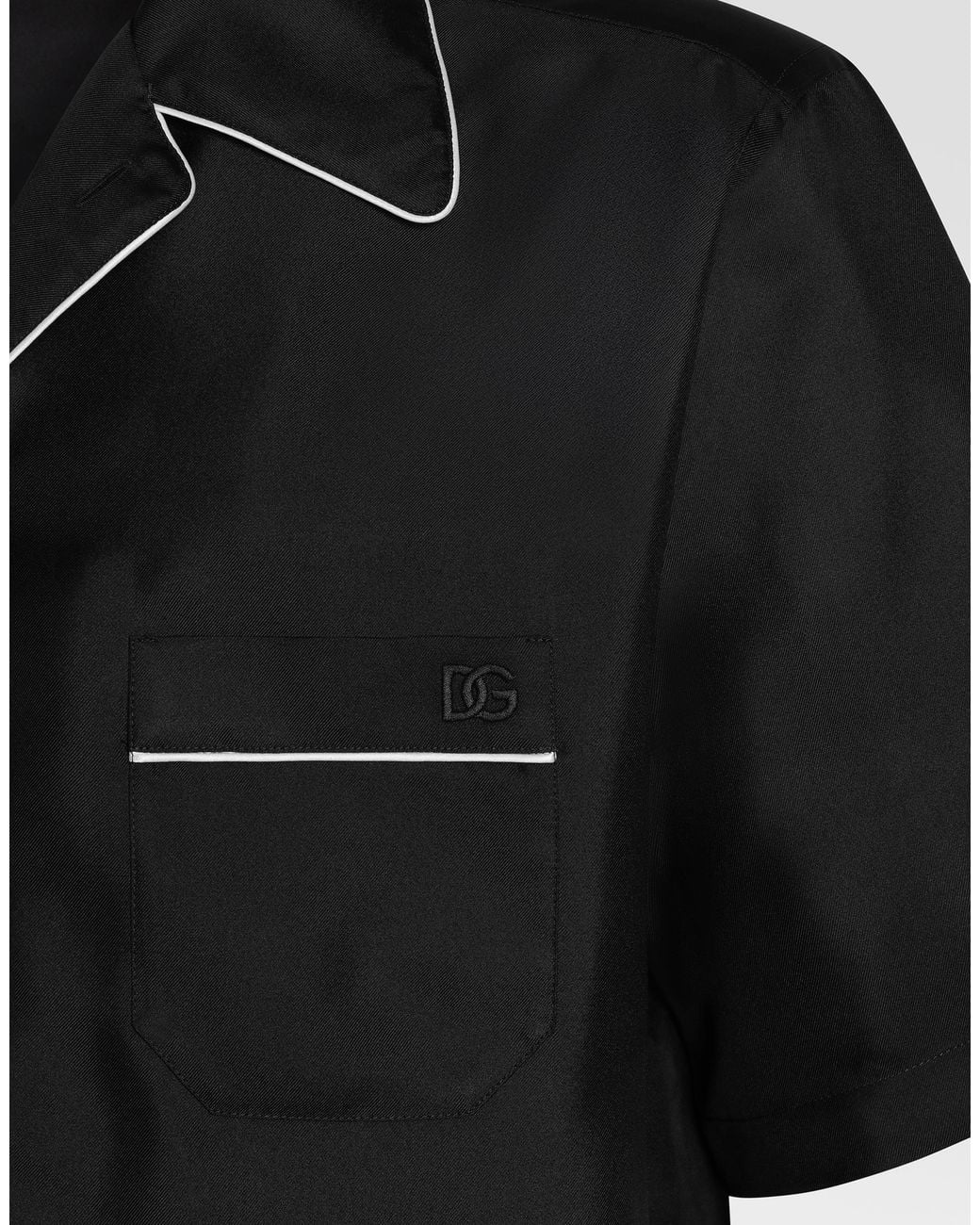 Dolce & Gabbana Hawaii-Hemd Aus Seidentwill in Black für Herren