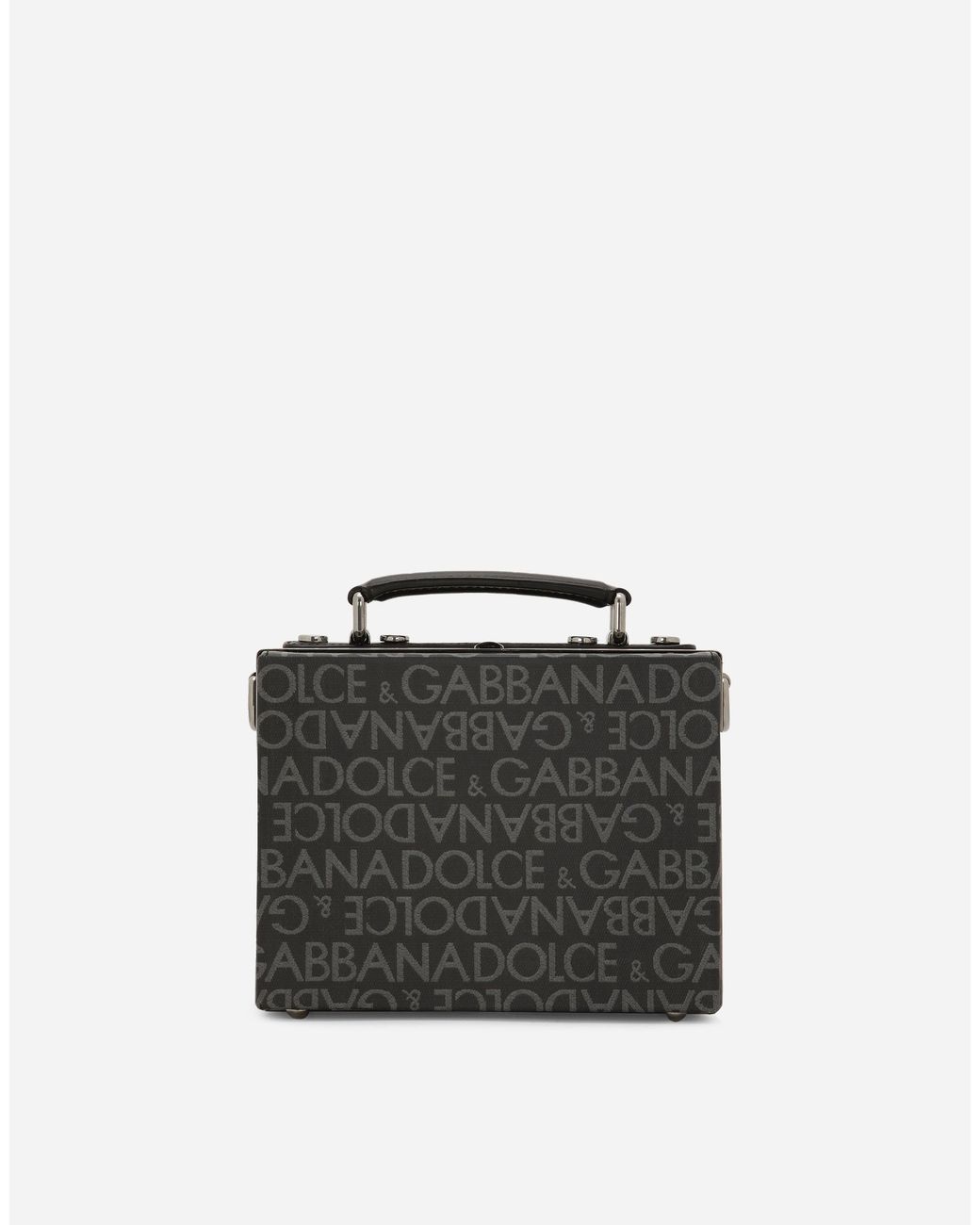 Dolce & Gabbana Black Coated Jacquard Box Bag for men