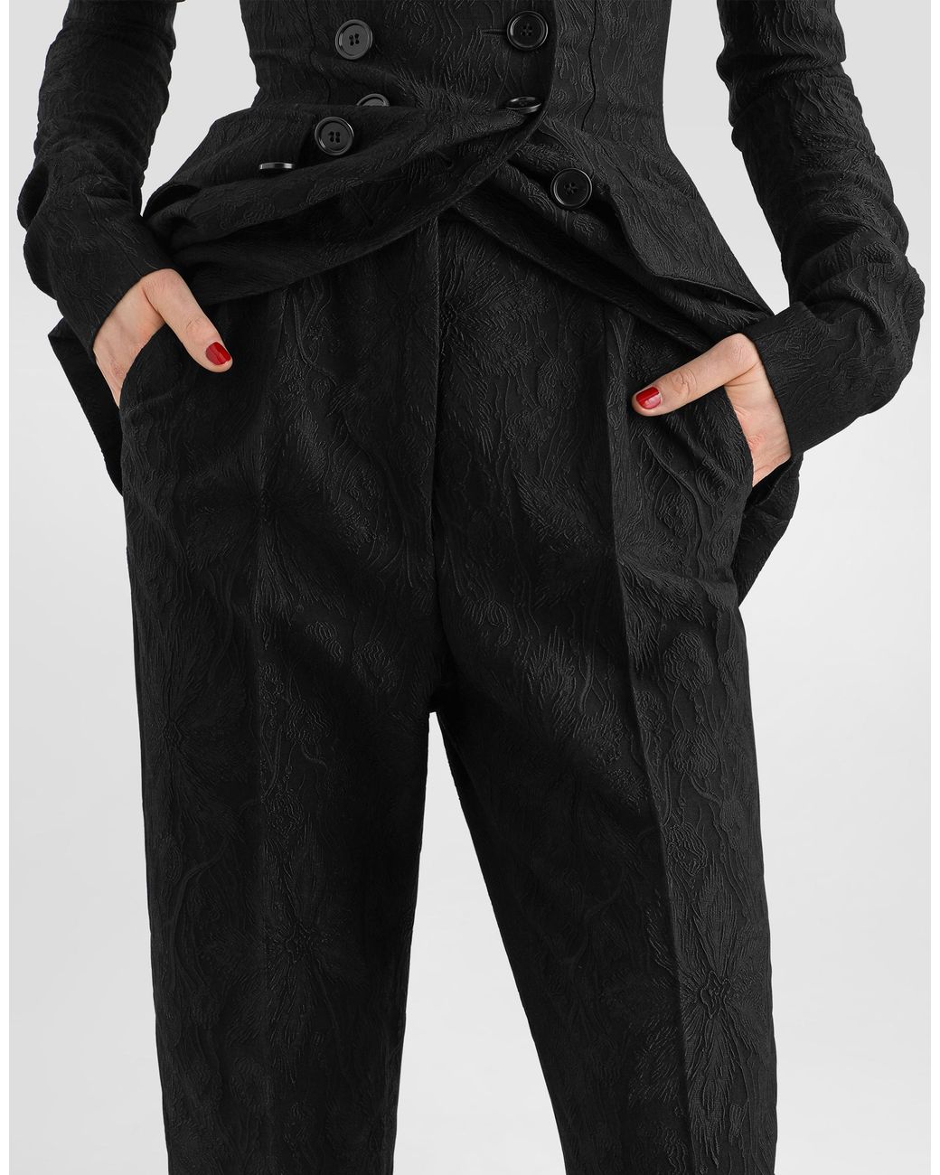 Dolce & Gabbana Black Brocade Trousers