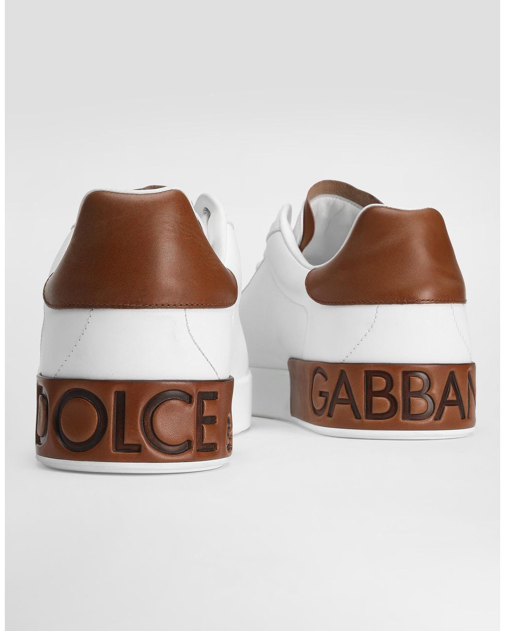 Dolce & Gabbana White Calfskin Portofino Sneakers for men