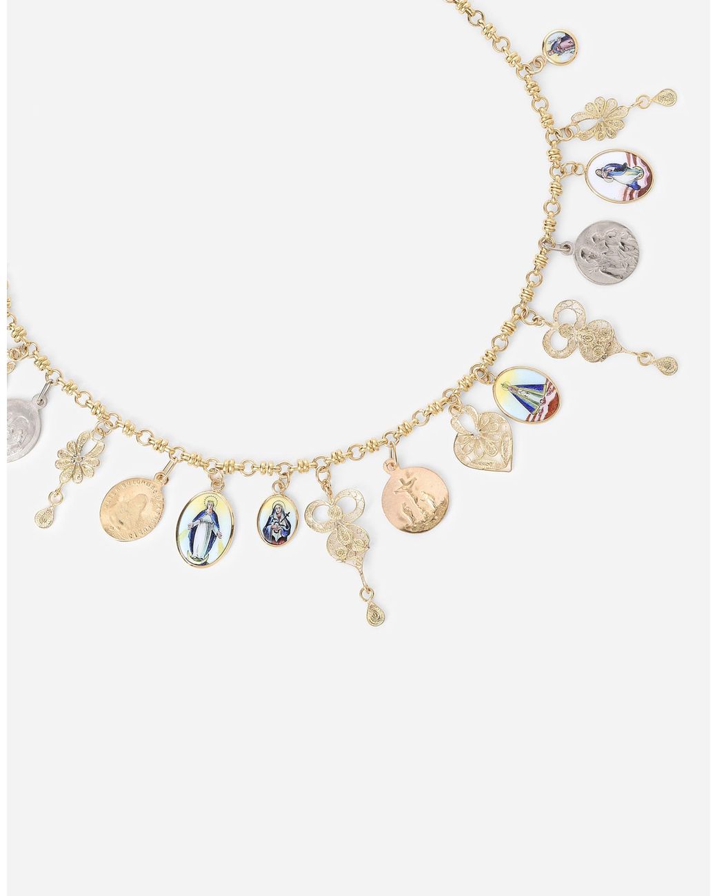 Dolce & Gabbana Natural Sicily Necklace 18-Carat And And Ancient Ceramic Miniatures