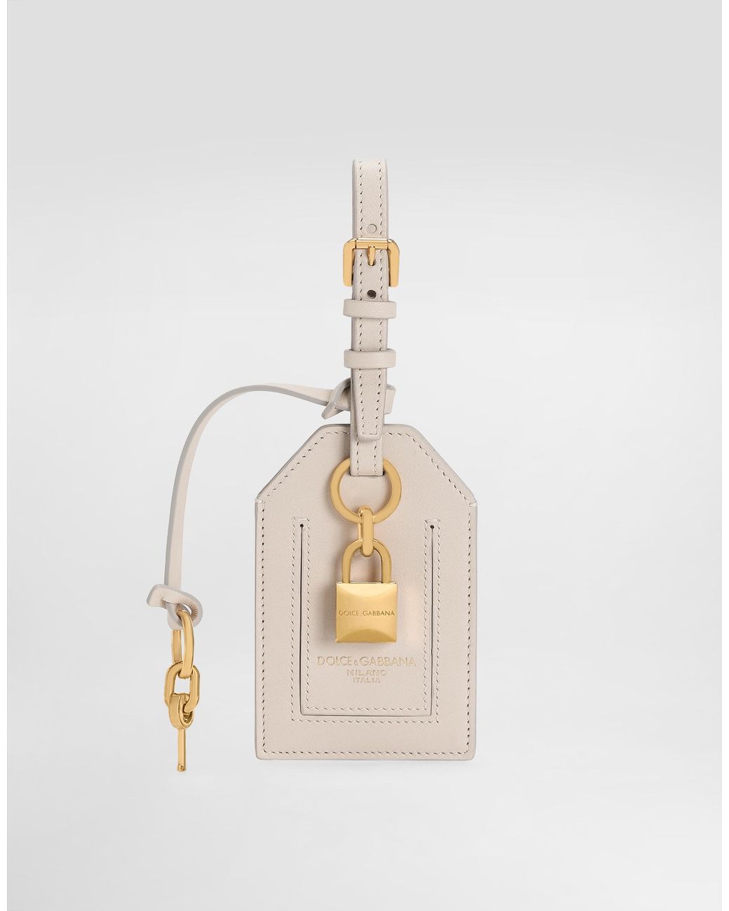 Dolce & Gabbana White Calfskin Keychain