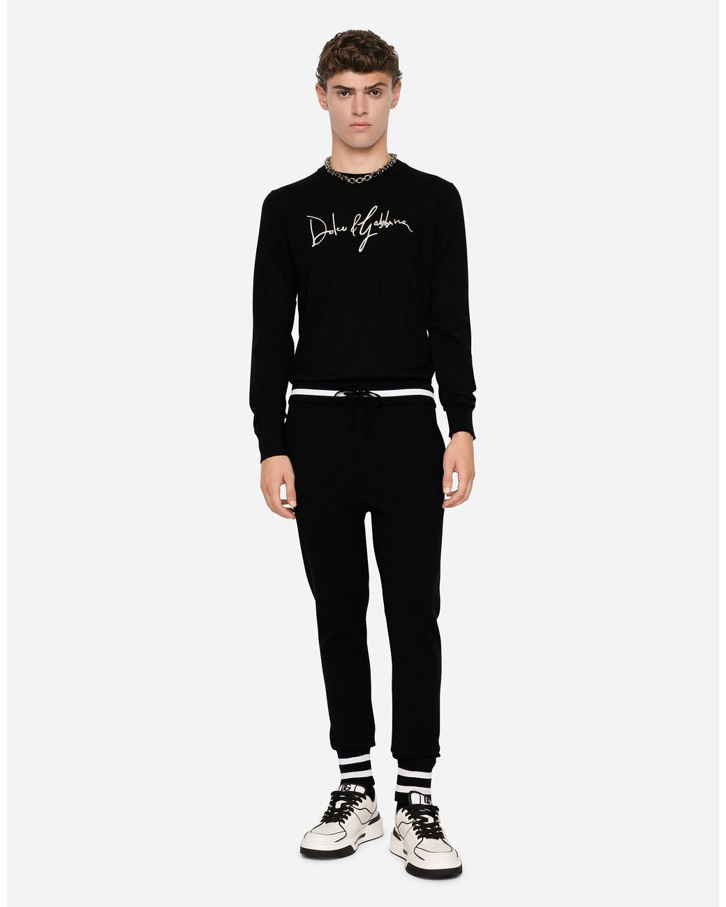 Dolce & Gabbana Wool jogging Pants With Embroidery in Black for Men | Lyst  UK