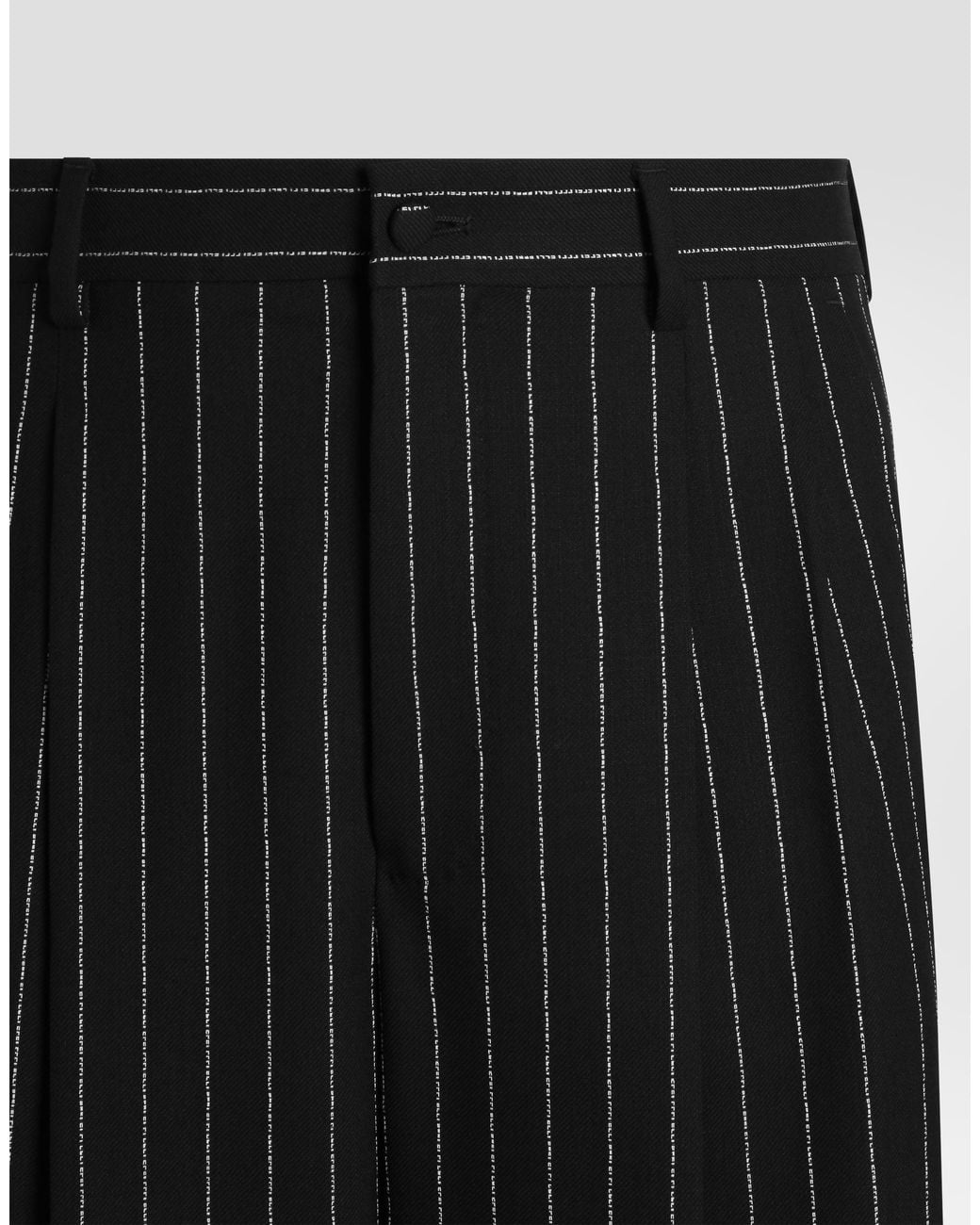 Dolce & Gabbana Black Pinstripe Virgin Wool Trousers for men