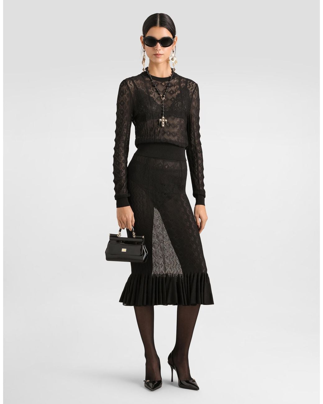 Dolce & Gabbana Black Lace Pullover