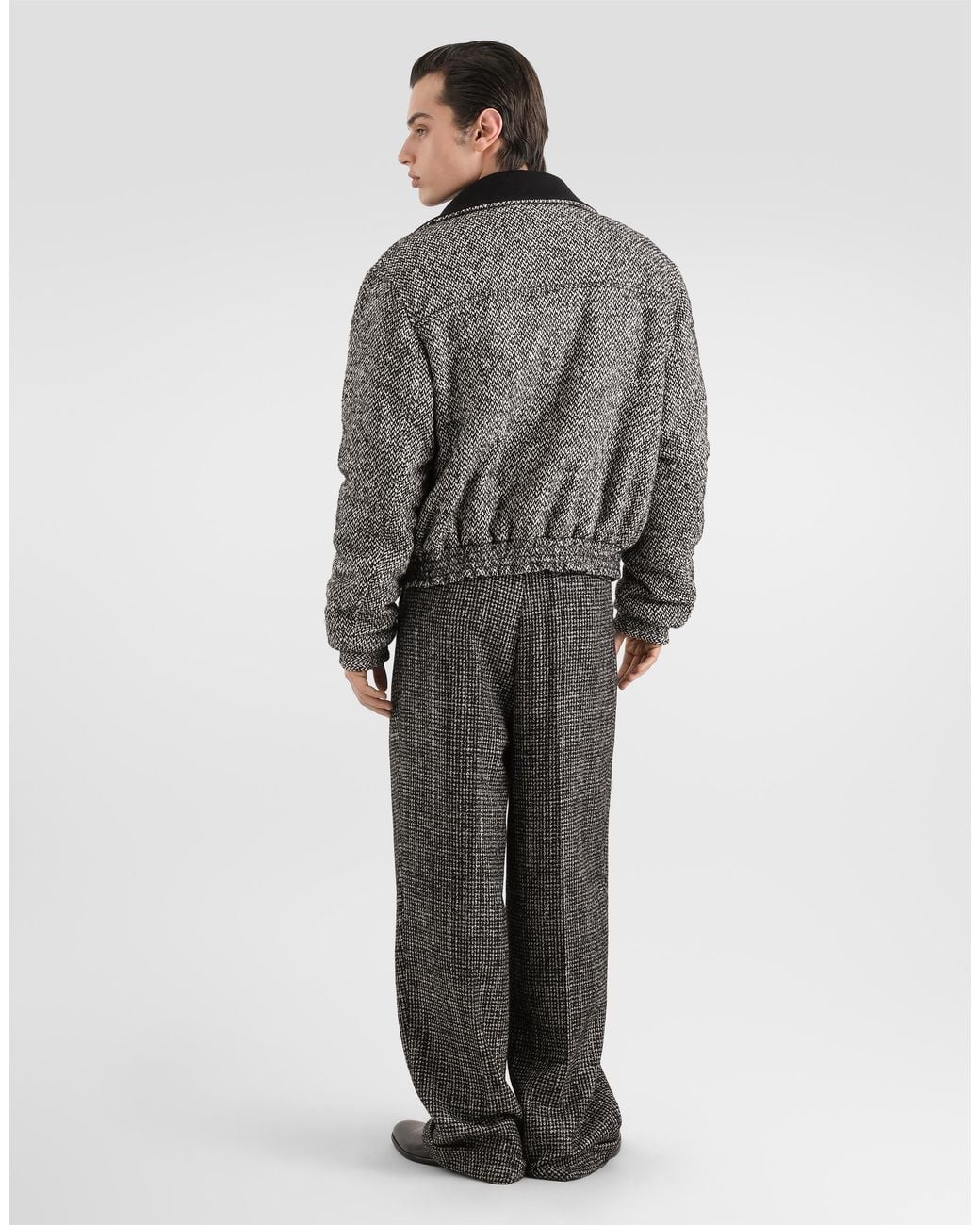 Dolce & Gabbana Gray Birdseye Wool Blend Jacket for men