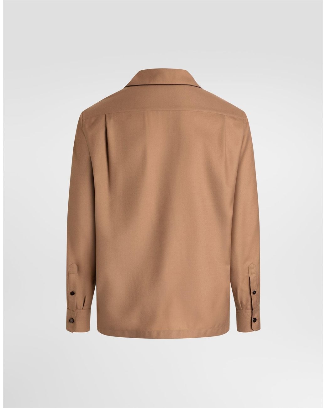 Dolce & Gabbana Natural Hawaii Wool Twill Shirt for men