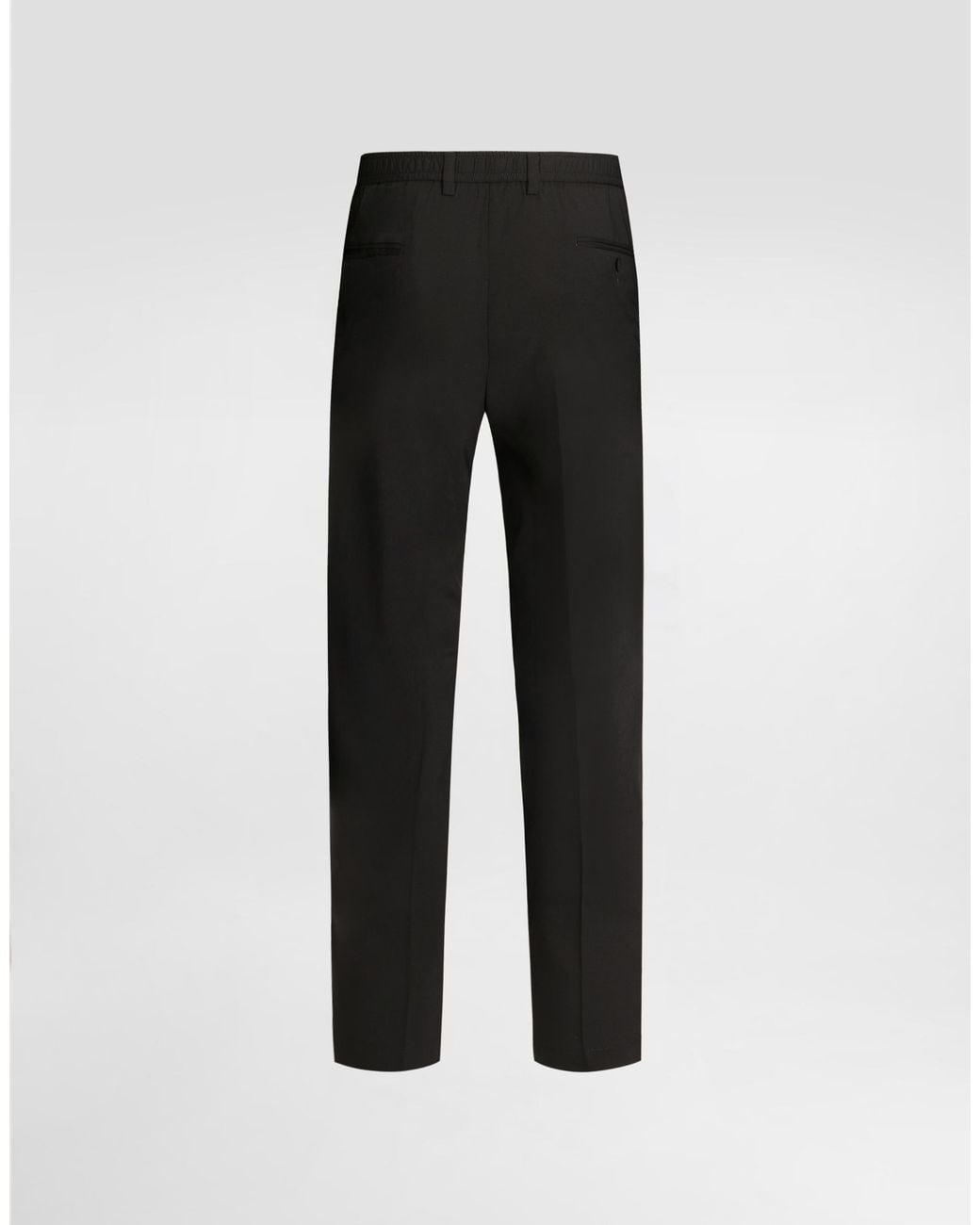 Dolce & Gabbana Black Stretch Wool Canvas Trousers for men