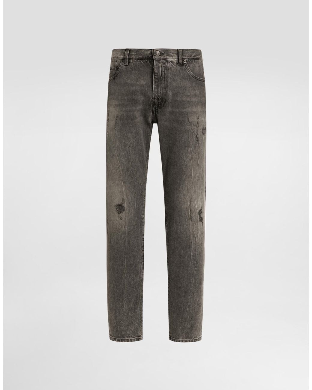 Dolce & Gabbana Gray Denim Trousers for men