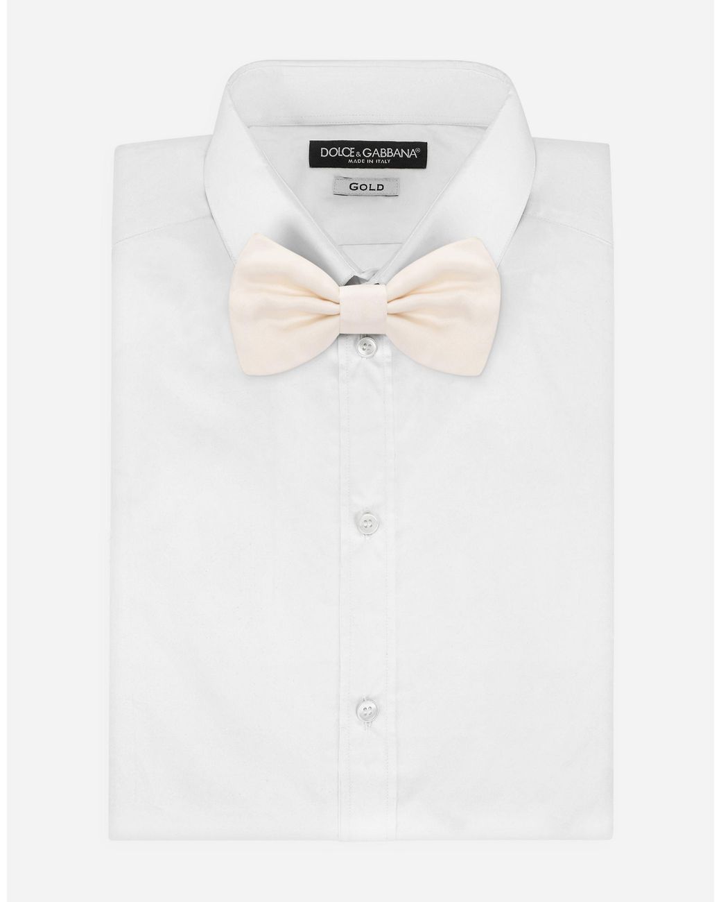 Dolce & Gabbana White Silk Bow Tie for men
