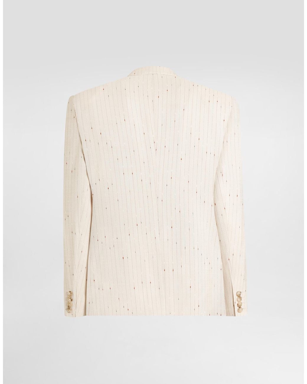Dolce & Gabbana Natural Single Breasted Pinstriped Finish Jacket for men