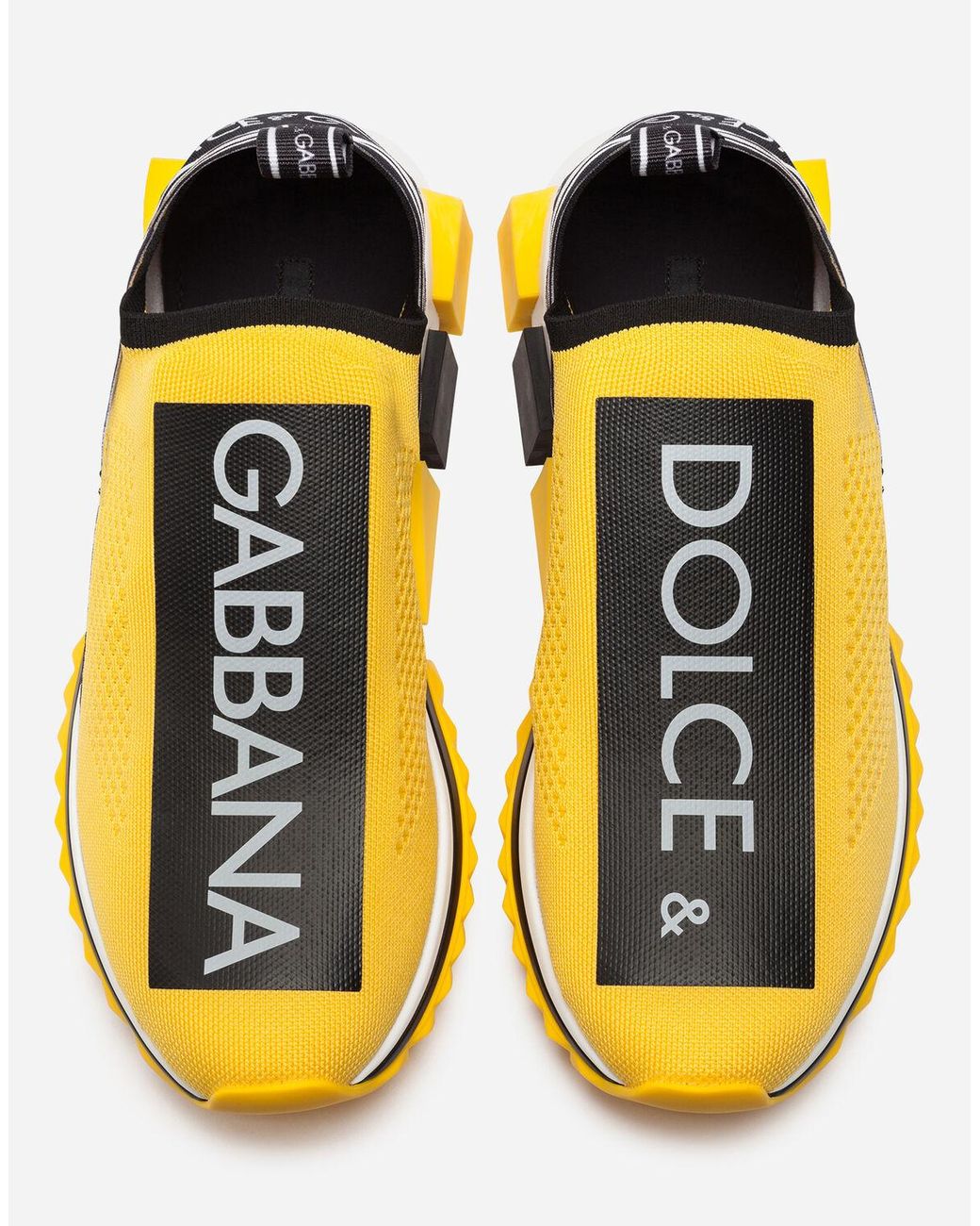 Dolce & Gabbana Branded Sorrento Sneakers in Yellow for Men | Lyst