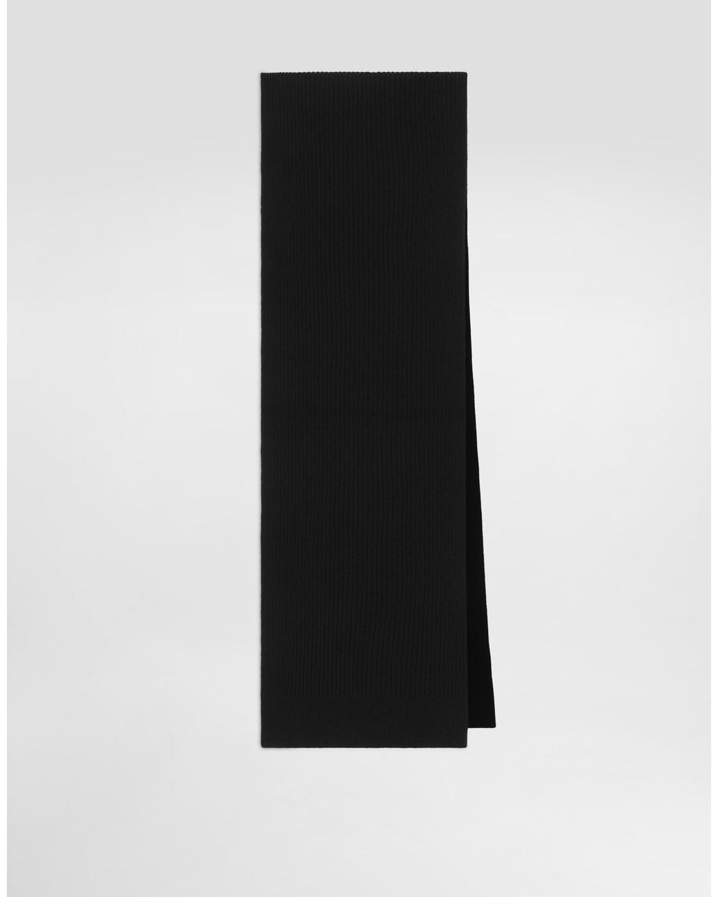 Dolce & Gabbana Black Virgin Wool Scarf With Logo for men