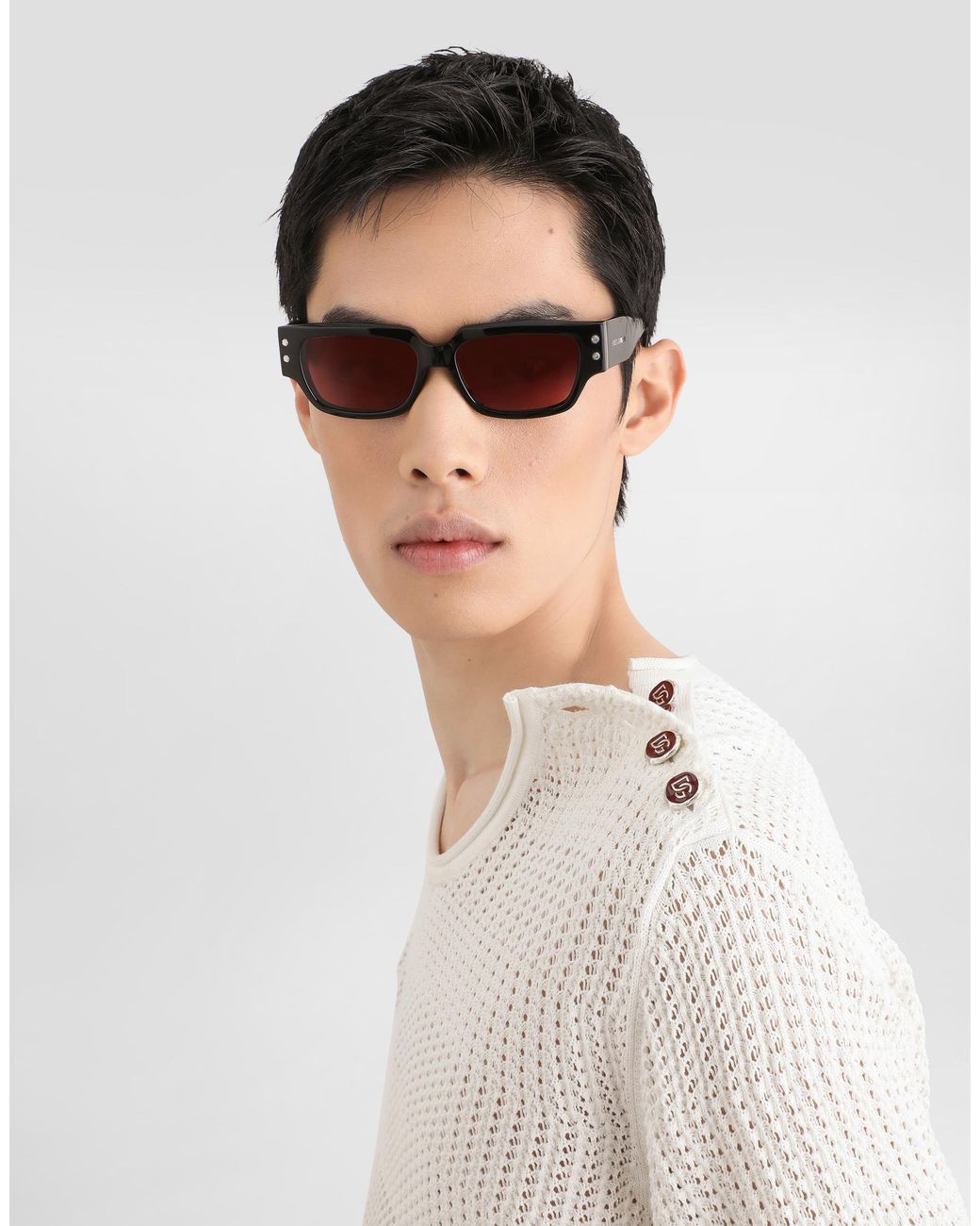 Dolce & Gabbana White Girocollo Con Botton for men