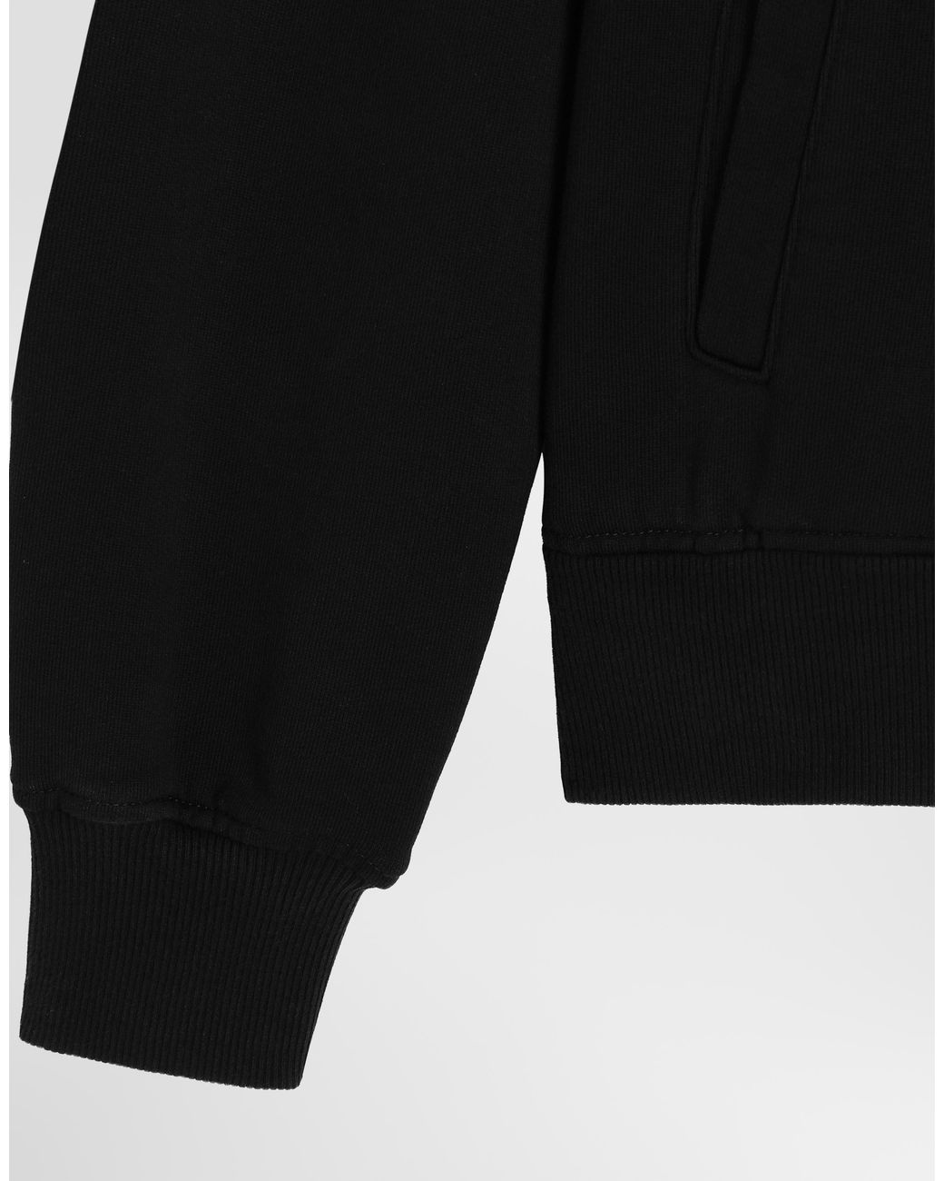 Dolce & Gabbana Black Jersey Sweatshirt With Heraldic Patch for men