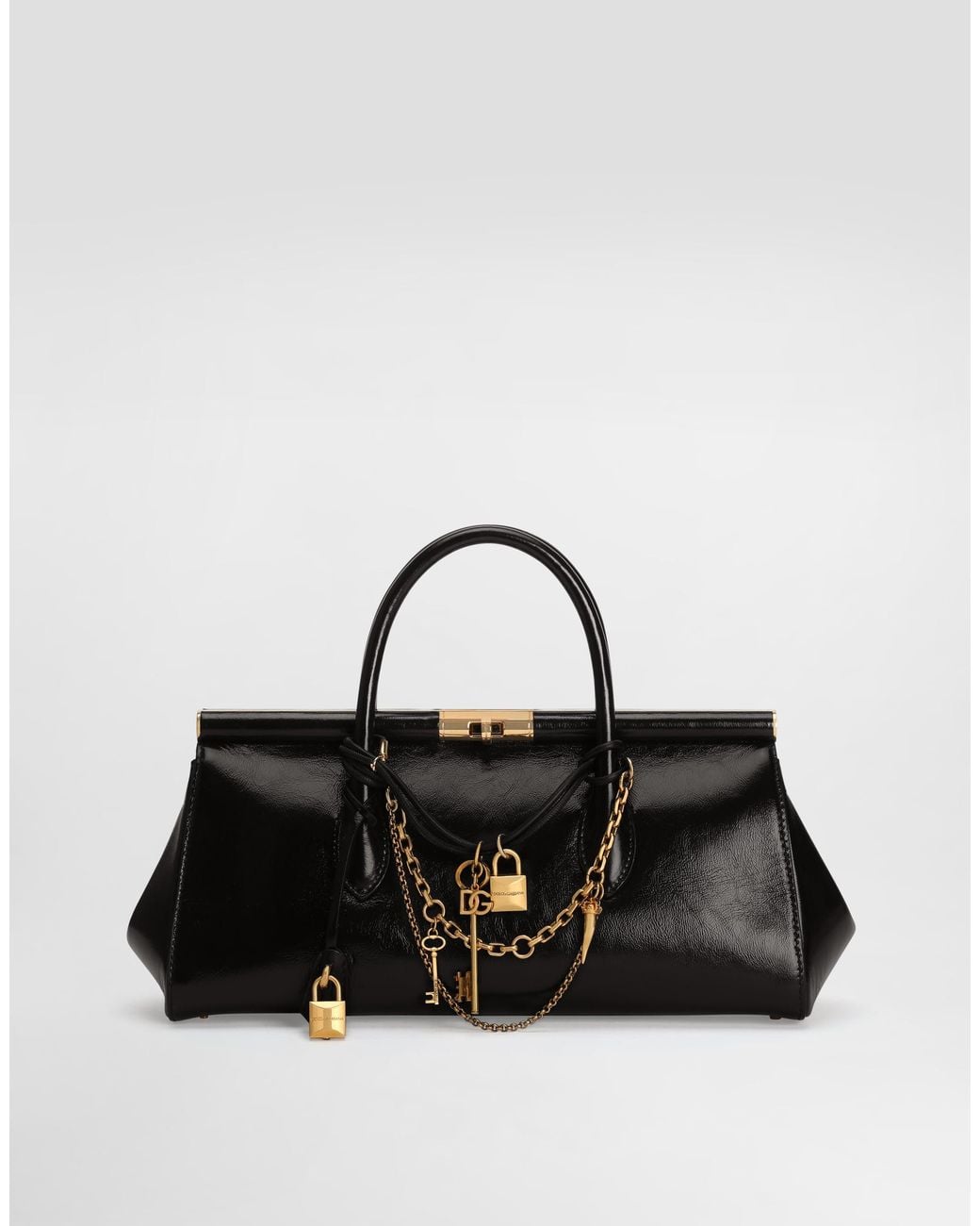 Dolce & Gabbana Black Marlene Everyday Bag With Charms