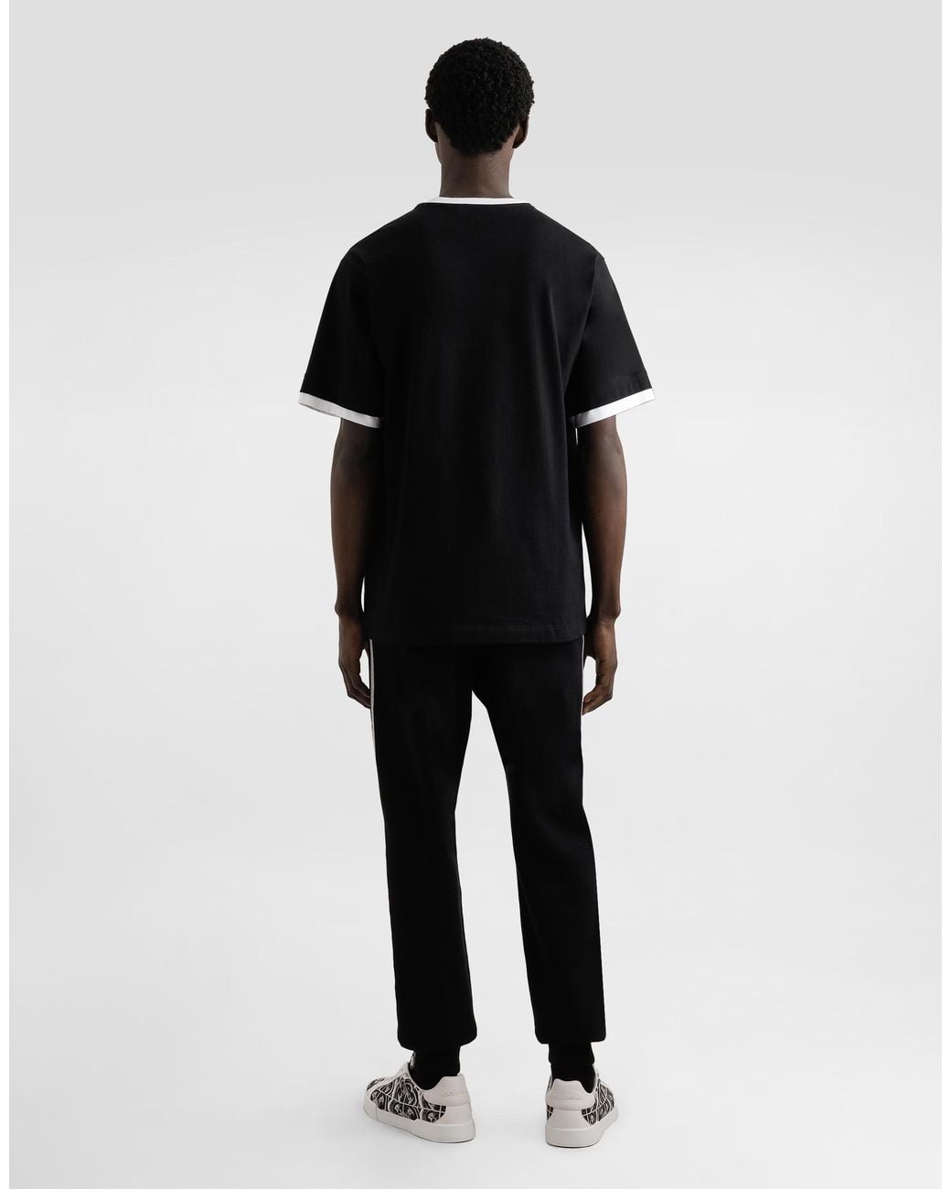 メンズ Dolce & Gabbana コットン Tシャツ プリント＆エンブロイダリー Black